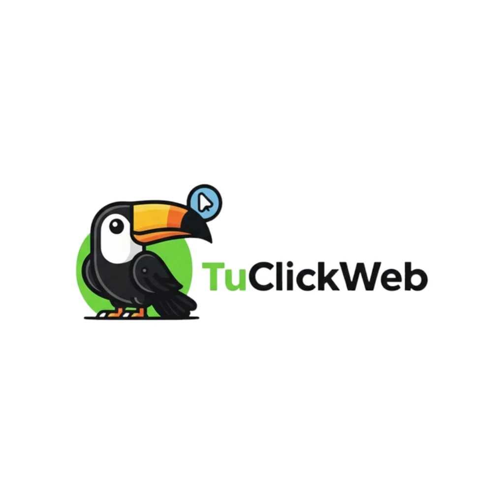 Logotipo principal de TuClickWeb, agencia web creativa en Perú especializada en diseño web, hosting y SEO.