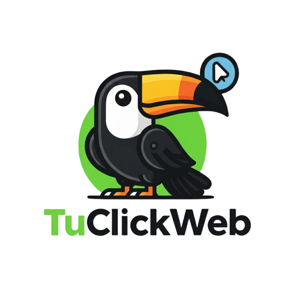 Logotipo vertical de TuClickWeb, empresa de diseño web profesional y posicionamiento SEO en Lima.